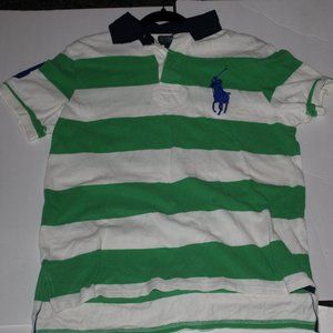 Polo by Ralph Lauren Men's Green & White Striped L